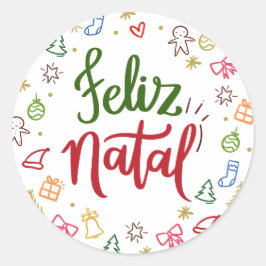 Etiqueta adesiva de Feliz Natal ラウンドシール