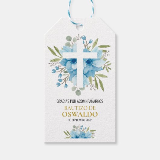 Etiqueta de agradecimiento parbautizo ギフトタグ (正面)