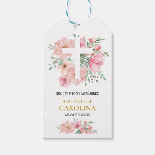 Etiqueta de agradecimiento parbautizo ギフトタグ (正面)