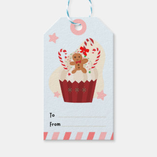 Etiqueta de Regalo con Cupcake de Jengibre Navideñ ギフトタグ
