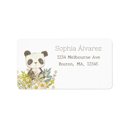 Etiqueta de remitente Baby Shower Panda ラベル (正面)