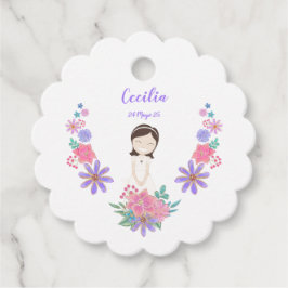 Etiqueta flor Primera Comunión CECILIA フェイバータグ