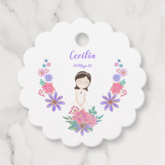 Etiqueta flor Primera Comunión CECILIA フェイバータグ
