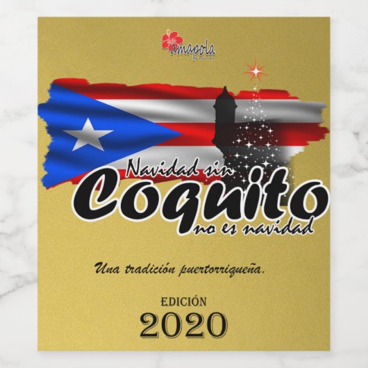 Etiqueta para botella de coquito 2020 ワインラベル (シングルラベル)