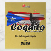Etiqueta para botella de coquito 2020 (editable) ワインラベル (シングルラベル)
