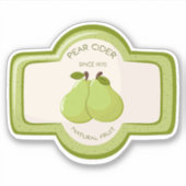 Etiqueta para botella de sidra de pera シール (正面)