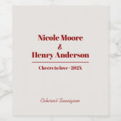 Etiqueta para Botella de Vino Boda Retro Moderna ワインラベル (シングルラベル)