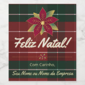 Etiqueta para Garrafa de Natal Xadrez Clássico ワインラベル (シングルラベル)