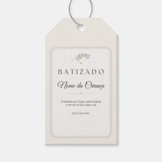 Etiqueta para Lembrança de Batizado Personalizada ギフトタグ
