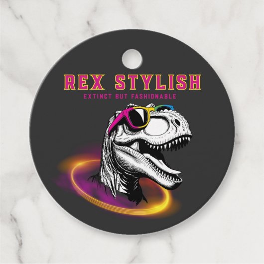 Etiqueta para lembrancinha T-Rex Fashion フェイバータグ (正面)