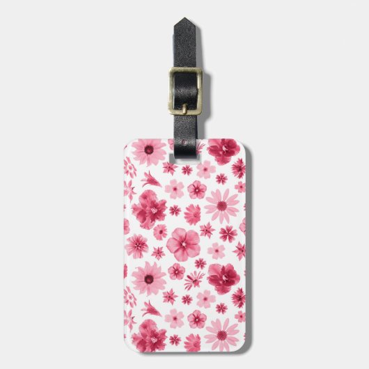 etiqueta para maleta flores ラゲッジタグ (正面縦)