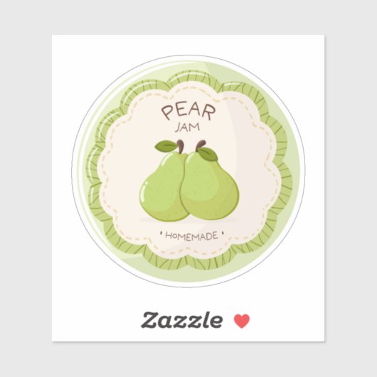 Etiqueta para tarro de mermelada de pera シール (シート)