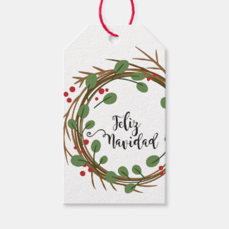 Etiqueta Tarjeta Corona Feliz Navidad ギフトタグ