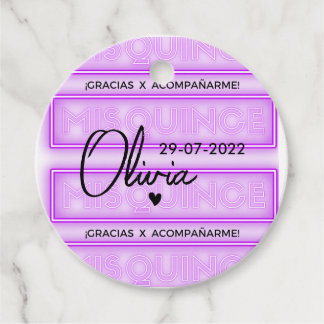 Etiquetas de recuerditos mis quince moderno フェイバータグ