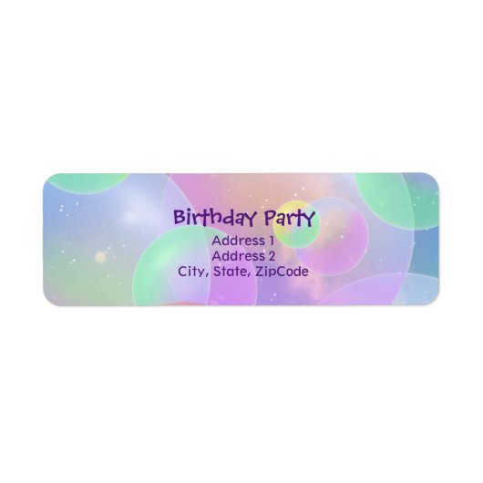 Etiquetas de Remitente - Bubbles Design ラベル (正面)