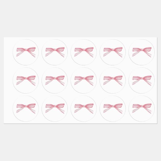 Etiquetas lazo rosa coqueto ラベル (シート)