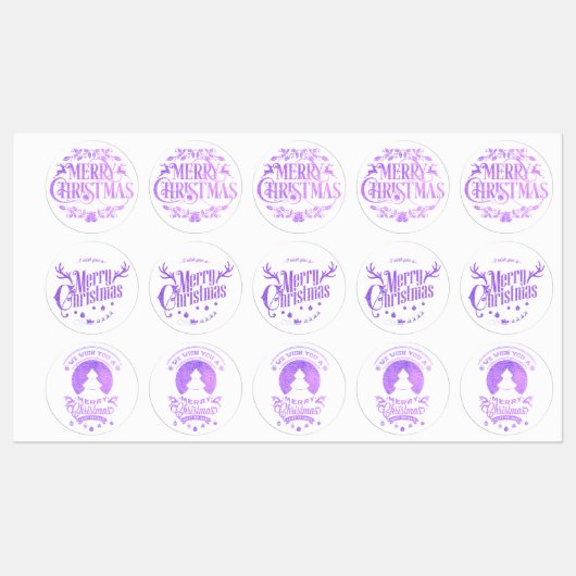 Etiquetas violetas variadas para navidad ラベル (シート)