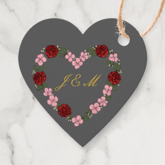 Étiquette cadeau de mariage Gris フェイバータグ (裏面)