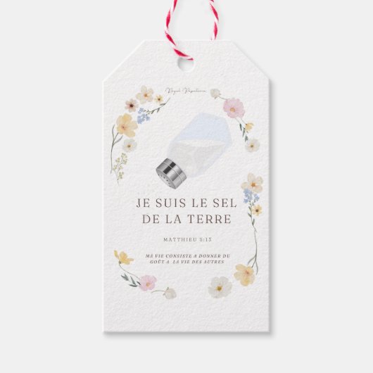 Etiquette cadeau "Je suis le Sel de la Terre" ギフトタグ (正面)