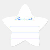 Etiquette confiture bleu "Home made" 星シール (正面)