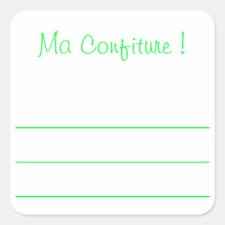 Etiquette confiture vert "ma confiture" スクエアシール