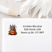 Étiquette d’adresse de retour Halloween – Citrouil ラベル (インサイチュ)