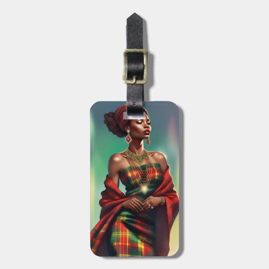 ETIQUETTE DE BAGAGE MADRAS ラゲッジタグ (正面縦)