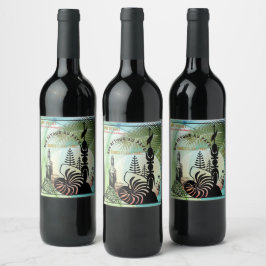 Étiquette de vin. Bon retour au pays ワインラベル