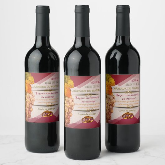 Étiquette de vin. Cuvée des époux ワインラベル (ボトル)