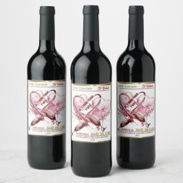 Étiquette de vin. St Valentin ワインラベル