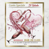 Étiquette de vin. St Valentin ワインラベル (シングルラベル)