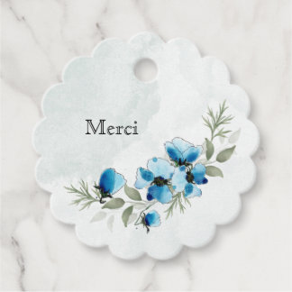 Etiquette "Fleurs bleues" フェイバータグ