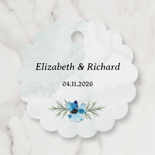 Etiquette "Fleurs bleues" フェイバータグ (裏面)