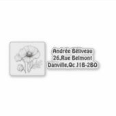 Étiquette personnalisable fleur de pavot シール (正面)