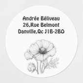 Étiquette personnalisable fleur de pavot ラベル (デザイン1)