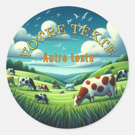 Étiquette ronde classique (Fromagerie) ラウンドシール (正面)