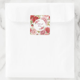 Étiquettes autocollantes florales Petit mot doux スクエアシール