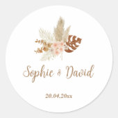 Etiquettes autocollantes Mariage Bohème ラウンドシール (正面)