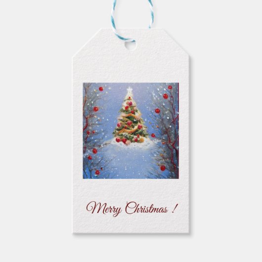 Étiquettes-cadeau Sapin de noël décoré ギフトタグ (正面)