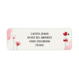 Etiquettes d'adresse "Coquelicots" ラベル