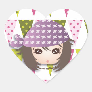 Etiquettes "Miss Pirate" - Collection Kiwi Doll ハートシール