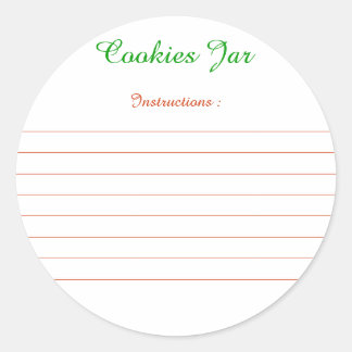 Etiquettes pour instructions de "Cookies Jar" ラウンドシール