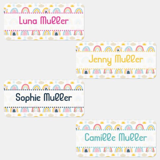 Etiquettes Vêtements pour enfant Arc en ciel ラベル (グループ)