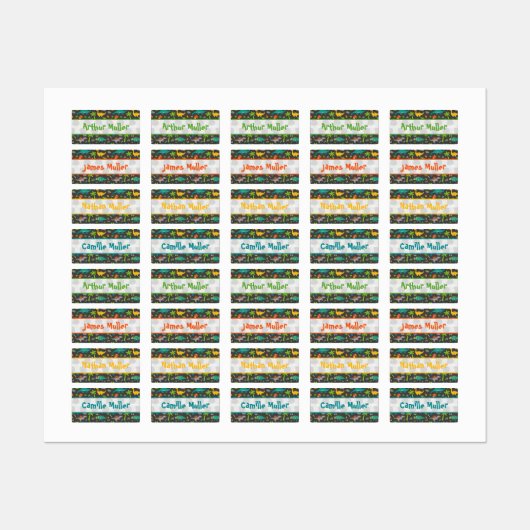 Etiquettes Vêtements pour enfant Thème Dinosaure ラベル (シート)