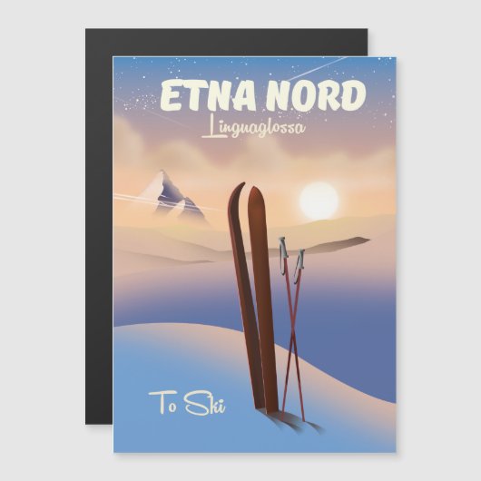 Etna Nord Linguaglossaスキーのポスター (正面/裏面)