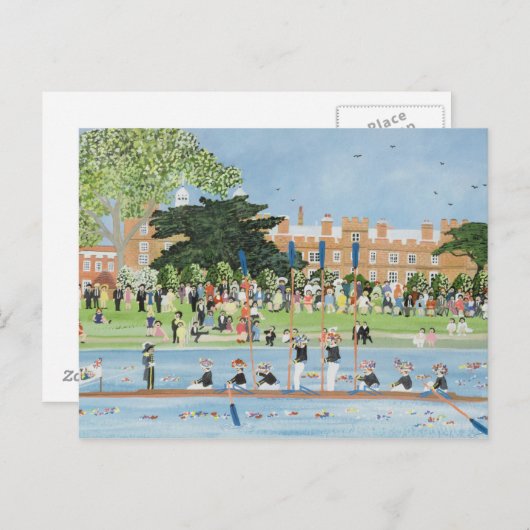 Etonの大学のボートの行列 ポストカード (正面/裏面)