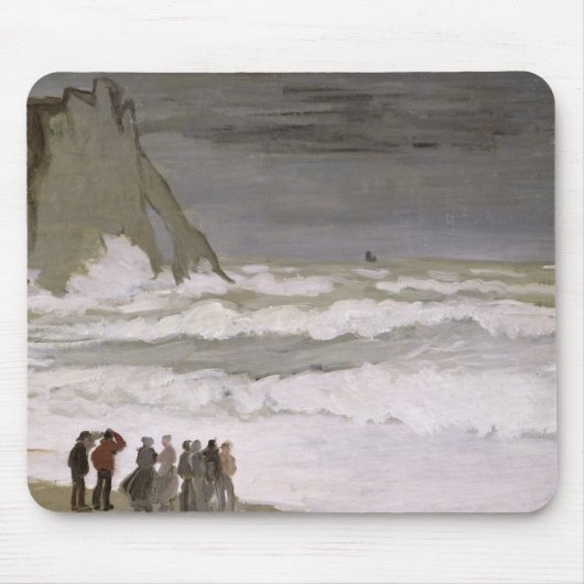 Etretat 1868-69年のクロード・モネ|の荒海 マウスパッド (正面)
