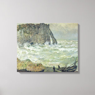 Etretat 1883年のクロード・モネ の荒海 キャンバスプリント