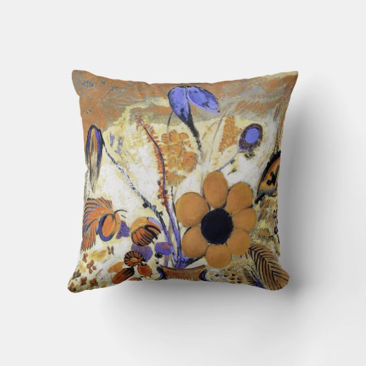 Etruscan Vase with Flowers, Redon クッション (裏面)