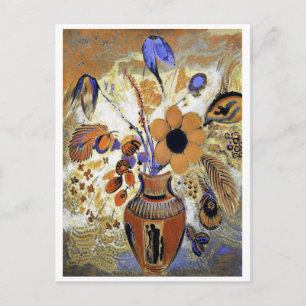 Etruscan Vase with Flowers, Redon ポストカード